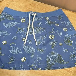 PATAGONIA Water Girl Floral Wrap Skirt Hawaiian Beach Coastal Outdoor 14 Blue
